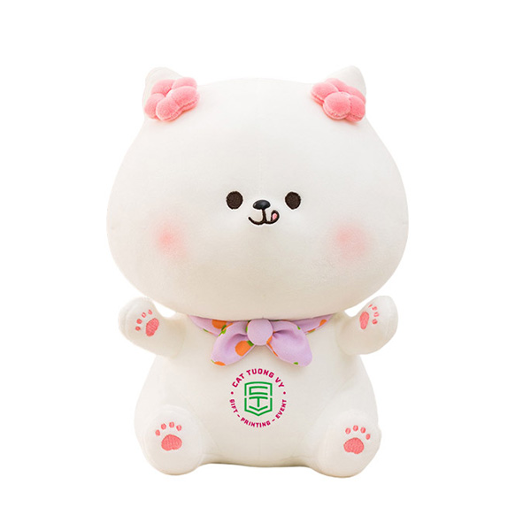 White cartoon bear plush